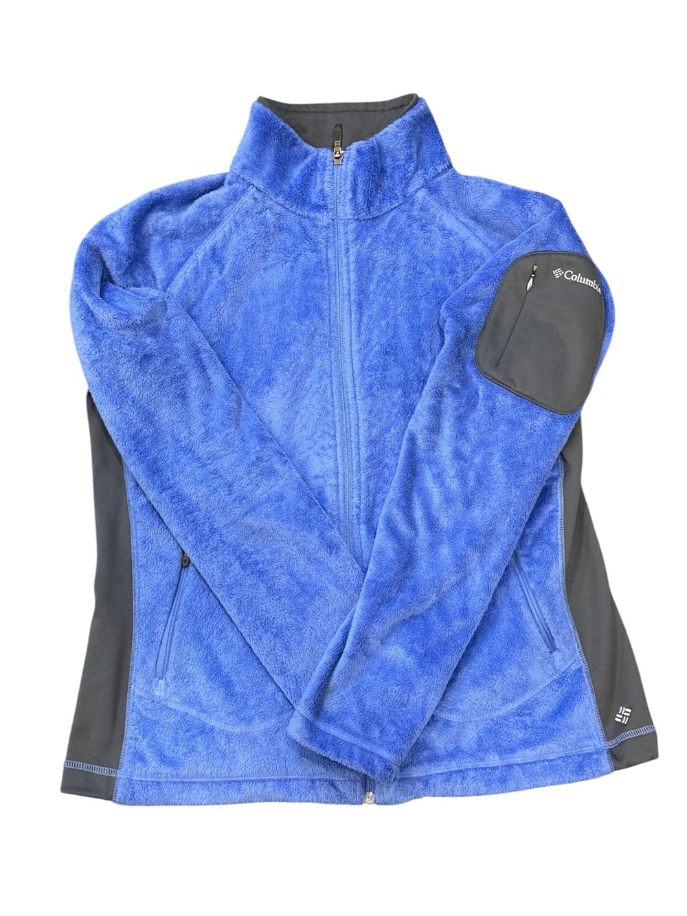 Columbia Interchange Women’s Large Blue Fleece Full Zip Jacket Outdoor Hiking